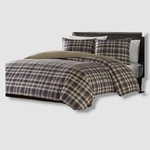 Eddie Bauer Blue Plaid Port Gamble Dusted Comforter 3-PIECE Set, King. Fixed Price $94.50.
