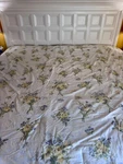 4 Pc Set Mary Jane's Home Blue Floral Yellowtwin Sz Comforter, Bedskirt, 2 Shams. Fixed Price $75.00.