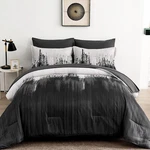 Wongs Queen King Comforter Set,black Grey Abstract Art Gradient Soft Microfiber. Fixed Price $79.00.