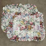 2 Vintage Ralph Lauren Allison Cottage Floral Ruffle Standard Pillow Sham Set. Fixed Price $49.99.