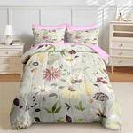 7 Pcs Comforter Set Queen Size, Flower Summer Spring Bedding Kids And. Fixed Price $63.28.