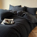 Of Joy Black Plaid 100% Cotton Yarn-dyed Jacquard Reversible Comforter Set Queen. Fixed Price $129.99.