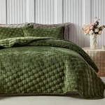 Velvet Set Size, Luxury Geometric Check Pattern Queen Olive Green. Fixed Price $87.01.