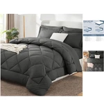Cozylux King Size 7-PIECE Dark Grey Comforter Set Luxurious All-season Luxury. Fixed Price $75.99.