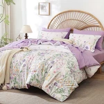 Transform Your Bedroom - Purple Floral King Comforter 7 Piece Set. Fixed Price $74.99.