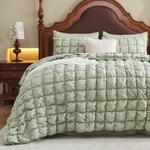 Jameswish Green Comforter Set King Size Bag 7 Piece Pinch Pleat Bedding. Fixed Price $86.76.