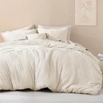 Litanika King Size Comforter Set Beige, 3 Pieces Cream Tufted Boho Farmhouse Bed. Fixed Price $54.95.