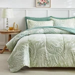 Aikasy Blue Green Queen Comforter Set With Sheets,bed In Bag 7-PIECES,PALM Tre. Fixed Price $71.28.