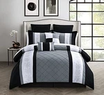 Chic Home 8-PIECE Embroidery Comforter Set, Queen, Livingston Black. Fixed Price $150.79.