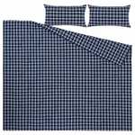 Ikea Torntuss Dark Blue/check King 3 Pieces Comforter Set #506.149.78 New. Fixed Price $88.00.