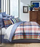 3-PC Cremieux Foster Yard Dyed Plaid King Comforter Set Preppy Madras Americana. Fixed Price $152.95.