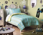 5 Pc Circo Aqua Medallion Collection Twin Comforter, Shams, & Sheet Set Nip. Fixed Price $80.75.
