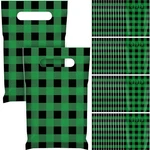 100 Piece Christmas Plastic Gift Bags Bulk Green Buffalo Plaid Candy With. Fixed Price $15.04.