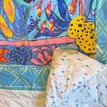 Vintage Ken Done Comforter Tropical Fish Reversible Full / Queen Bright. Fixed Price $124.00.