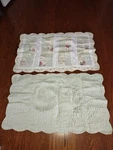 Shabby Chic Green White Pink Floral Stripe Quilted Bed King Pillow Sham Set Of 2. Fixed Price $45.00.