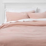 Full/queen Solid Velvet Duvet & Sham Set Soft Blush - Threshold. Fixed Price $27.19.