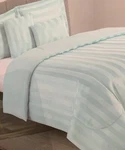 Soho Loft, 5 Pc - Comforter Bedding Set Full/queen Aqua Blue Wide Stripes. Fixed Price $68.00.