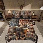 American Flag Deer Hunting Comforter Set - 7 Piece Queen Bedding Kids. Fixed Price $105.99.