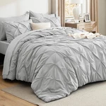 Comforter Set Twin 5 Pieces Light Grey Pintuck Bedding Bedsure Size Gentlesoft. Fixed Price $89.99.