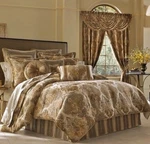 Five Queens Court Brooke 4-PIECE Comforter Set, Beige Khaki Sz Free Ship. Fixed Price $269.99.