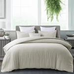 Stone Washed Linen King Duvet Cover Set With Pillow Shams, Light Taupe. Fixed Price $133.99.