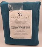 Sweet Home Washed Crinkle Collection Teal Green Full/queen Duvet Set. Fixed Price $19.99.
