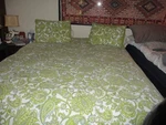 Pre-owned! Queen Mk Michael Kors Green Paisley Comforter 2 Standard Shams Cotton. Fixed Price $250.00.