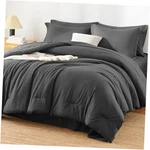 Himeet Comforter Set - 7 Pieces Bed In Bag Size, Luxury Queen Dark Grey. Fixed Price $44.44.