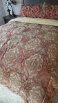 Vtg Queen Comforter Set Skirt Pillow Sham Croscill ? Jacobean Red Gold Paisley. Fixed Price $115.00.