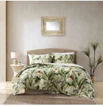 Tommy Bahama Queen Size Comforter Set Tropical Green Leaf, 4-PIECE, 100% Cotto. Fixed Price $95.04.