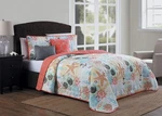 Avondale Manor Geneva Home Fashion Belize 5-PIECE Quilt Set, King, Coral (bel.... Fixed Price $80.00.