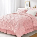 Jollyvogue King Size Comforter Set 7 Pieces, Pink/ivory Bed Bag Comforte.... Fixed Price $55.61.