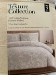 The Texture Collection 3PC King Comforter Set 100% Cotton Matelass Floralgray. Fixed Price $220.00.