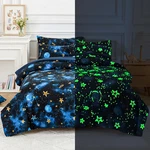 Kids Comforter Sets Twin Size Boys, Glow The Dark Blue Starry Sky Space. Fixed Price $58.39.