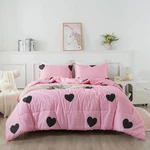 Girls Pink Comforter Set Twin Size - Blush Cute Love Heart Print Comfort.... Fixed Price $31.65.