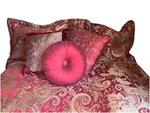 6PC Croscill Red & Gold Rare Mystique King Comforter, Deco Pillows 2SHAMS Set. Fixed Price $134.99.
