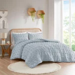 Vera 2-PIECE Blue Twin/twin Xl Clip Jacquard Comforter Set. Fixed Price $87.34.