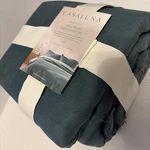 Casaluna King Heavyweight Linen Blend Duvet & Sham Set Teal Blue New. Fixed Price $54.99.