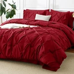 Modern 7-PIECE Dark Red Bedding Set Queen Comforter With Sheets & Shams. Fixed Price $82.98.