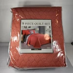 Avondale Manor Kimber 9-PIECE Quilt Comforter Set King Size Burnt Orange Color. Fixed Price $79.99.