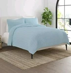 Ienjoy Home Herringbone Lightweight Quilted Coverlet Set King Pale Blue. Fixed Price $68.00.