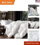 Luxury King Comforter Goose Down Fiber Waterfowl Feather Cotton Duvet Bedding. Fixed Price $316.86.