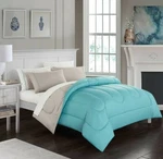 Casa 7-PIECE Solid Reversible Comforter Set With Bonus Sheets, Full, Aqua. Fixed Price $59.99.