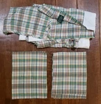 Pair Standard Ralph Lauren Plaid Boathouse Pillow Shams & Full/double Bed Skirt. Fixed Price $98.00.