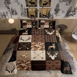 Antler Silhouette Kids Comforter Queen Size,camo Brown Rustic Bedding Set.... Fixed Price $79.10.