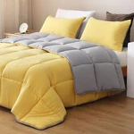 Apsmile Reversible Full/queen Ultra Soft Microfiber Bed Comforter, Yellow/gray. Fixed Price $34.99.