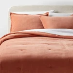 King Cotton Velvet Comforter And Sham Set Light Terracotta - Threshold. Fixed Price $40.79.