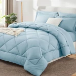 Cozylux 7 Piece Full Comforter Set Light Blue. Fixed Price $89.99.