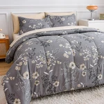 Aikasy Grey King Bed Bag 7-PIECES, Comforter Set With Sheets,tree Branch.... Fixed Price $70.08.