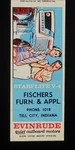1950S Fischers Furn. & Appl. Evinrude Starflite Outboard Motor Tell City Mb. Fixed Price $15.63.
